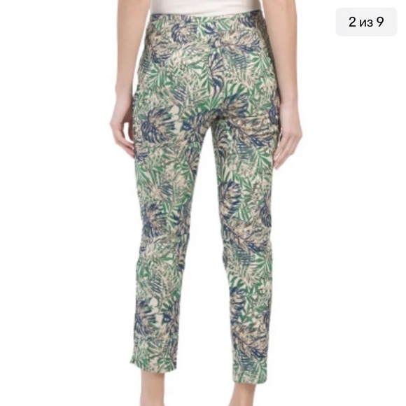 J.McLaughlin Margot Botanical Jacquard Blue/ Green Pants New Sz8 - Picture 2 of 9